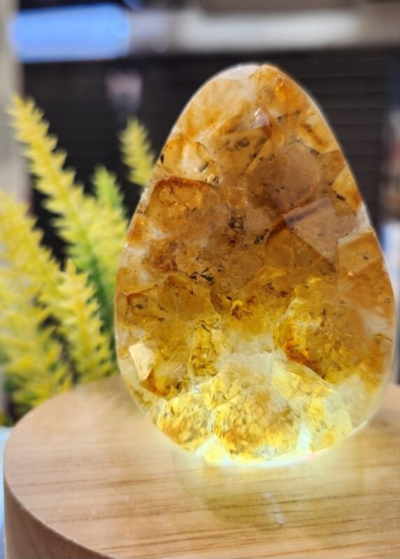 蜜糖色黃晶龍蛋·