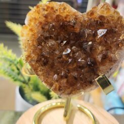 焦糖色黃晶黃金水晶心心🤍擺件 ｜ Home＋ Crystal Life