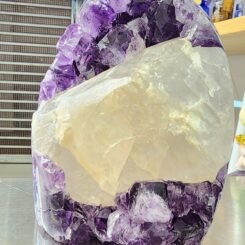 紫水晶大方解石擺件
