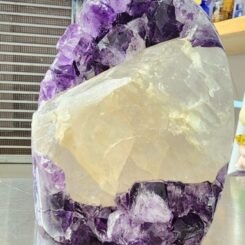 紫水晶大方解石擺件